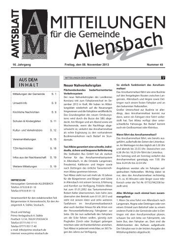 Ausgabe 08. November 2013 - KW 45 - Allensbach