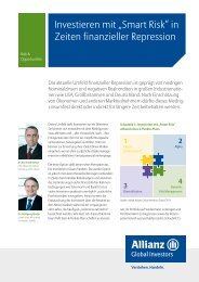 Investieren mit „Smart Risk“ - Allianz Global Investors