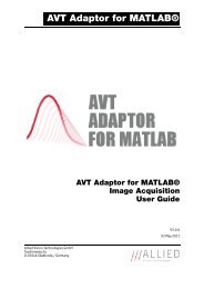 AVT Adaptor for MATLAB® Image Acquisition User Guide