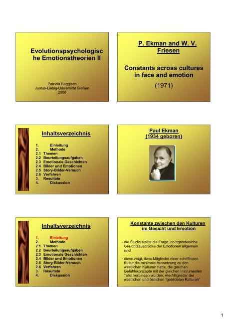 Evolutionspsychologische Emotionstheorien II Basisemotionen