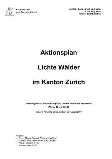 Aktionsprogramm Lichter Wald - Amt für Landschaft und Natur ...