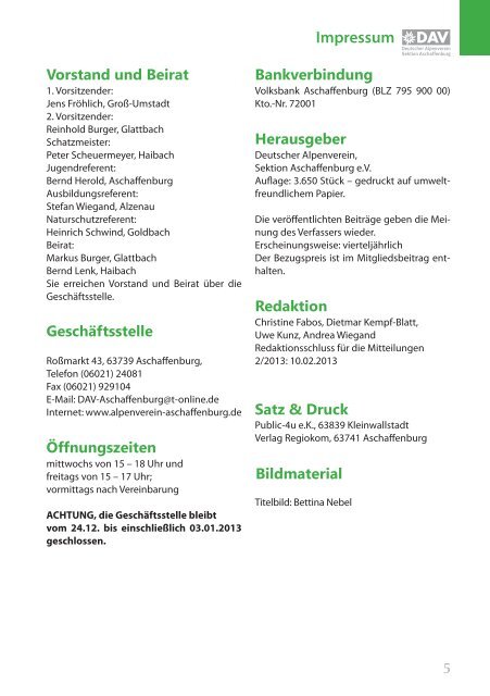 Mitteilungen 01-2013 - Alpenverein-Aschaffenburg.de