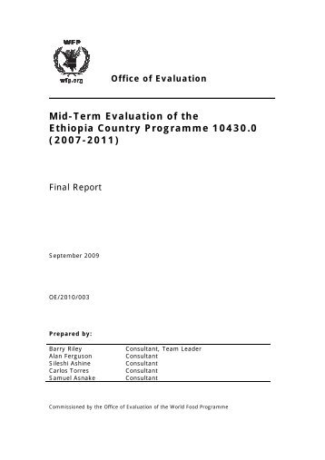 Ethiopia Country Programme: Mid-term Evaluation (2007 ... - alnap