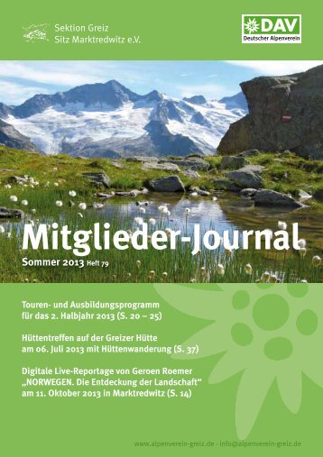 Mitglieder-Journal Sommer 2012 - Deutscher Alpenverein Sektion ...