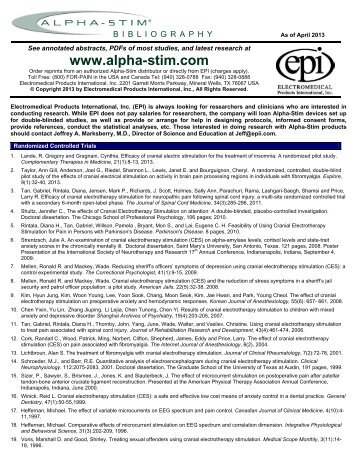 printable version of the Bibliography in PDF - Alpha-Stim