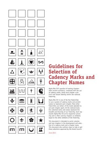 Guidelines for Selection of Cadency Marks and ... - Alpha Rho Chi
