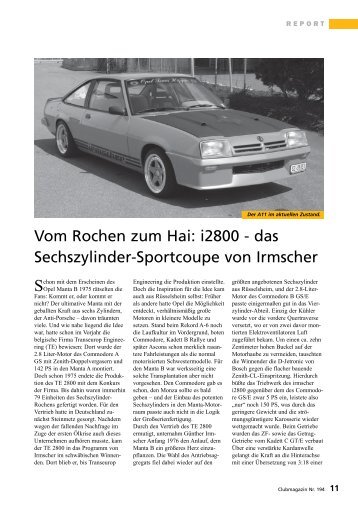 Vom Rochen zum Hai: i2800 - das Sechszylinder-Sportcoupe von ...