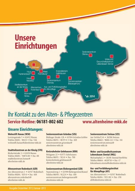 Ausgabe Dezember 2012/Januar 2013 - Alten- und Pflegezentren ...