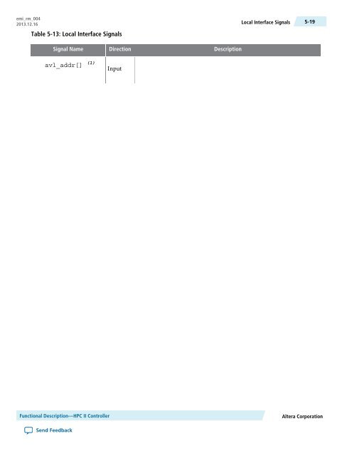 Functional Description -- HPC II Controller, External Memory ... - Altera