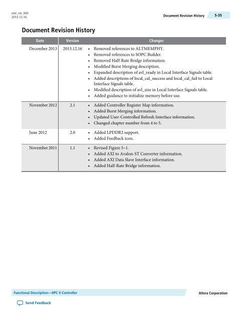 Functional Description -- HPC II Controller, External Memory ... - Altera