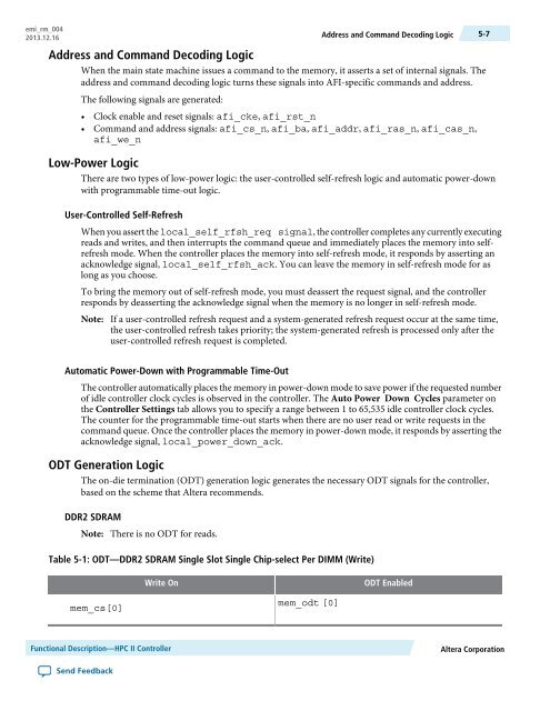 Functional Description -- HPC II Controller, External Memory ... - Altera