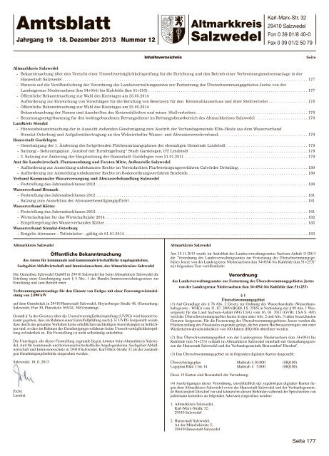 Amtsblatt Nr. 12 vom 18.12.2013 (pdf 2,1 MB) - Altmarkkreis Salzwedel