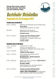 Programm zum Buxtehuder WeinAmBau - Altstadtverein Buxtehude ...