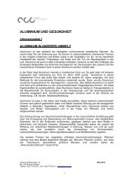 ALUMINIUM UND GESUNDHEIT - Alueurope.eu