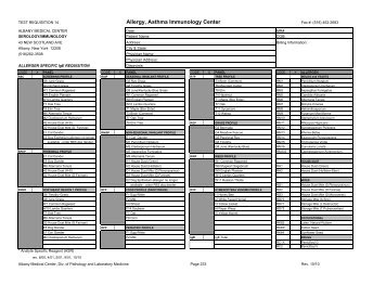 Allergy, Asthma Immunology Center - Albany Medical Center