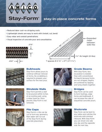 Download 1-page Product Sheet - AMICO Stay-Form