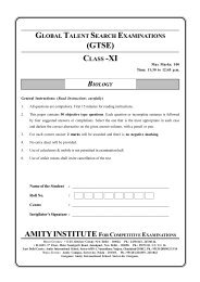 GTSE_Online_Class XI_Biology - Amity