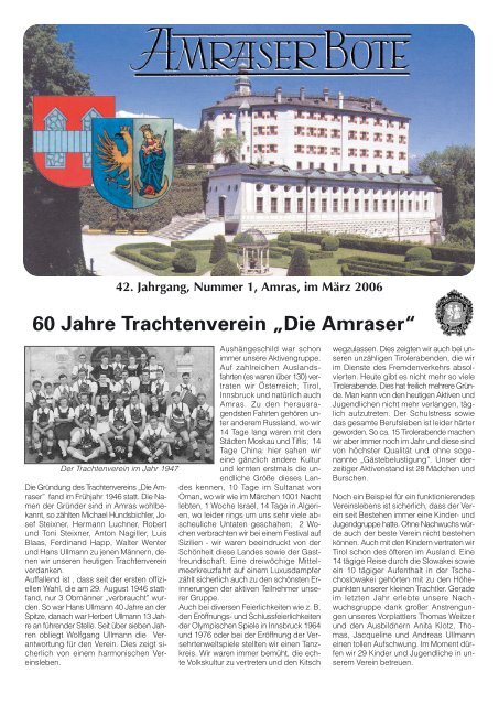 42. Jahrgang, Nummer 1, Amras, im März 2006