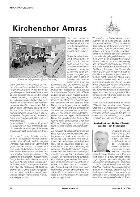 42. Jahrgang, Nummer 1, Amras, im März 2006