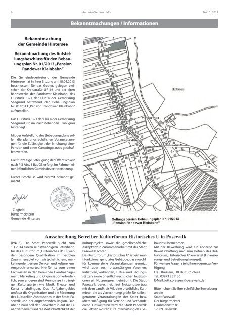 Ausgabe 10/13 - Amt am Stettiner Haff