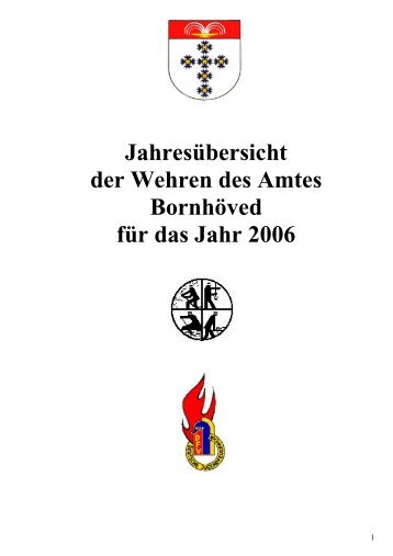 Jahresübersicht der Wehren des Amtes Bornhöved ... - Amt Bornhöved