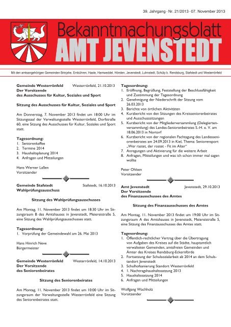 [PDF] Dokument ansehen - Amt Jevenstedt