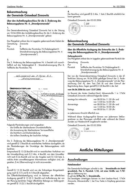 Amtsblatt Nummer 05 (23. Mai 2006) - beim AMT USEDOM-NORD