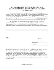 APPLICATION FOR WAIVER OF FINE DEPOSIT ... - City of Anaheim