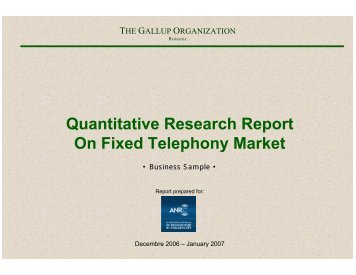 Quantitative Research Report On Fixed Telephony Market - Ancom