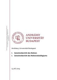 Andrássy Universität Budapest I. Zwischenbericht des Rektors I ...