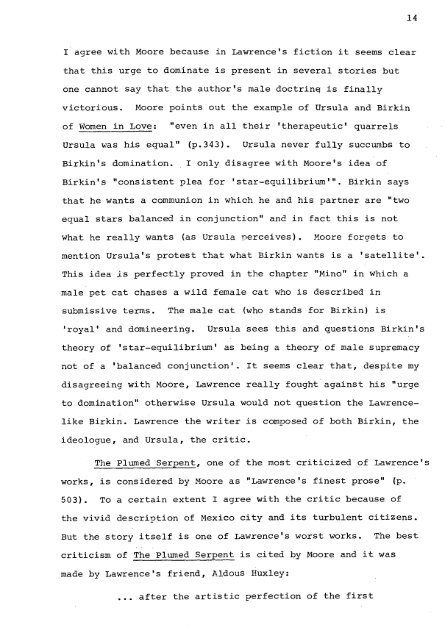 RELATIONS OF DOMINANCE AND EQUALITY IN D. H. LAWRENCE