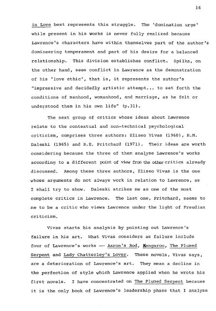 RELATIONS OF DOMINANCE AND EQUALITY IN D. H. LAWRENCE