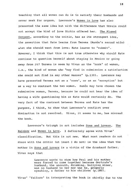 RELATIONS OF DOMINANCE AND EQUALITY IN D. H. LAWRENCE