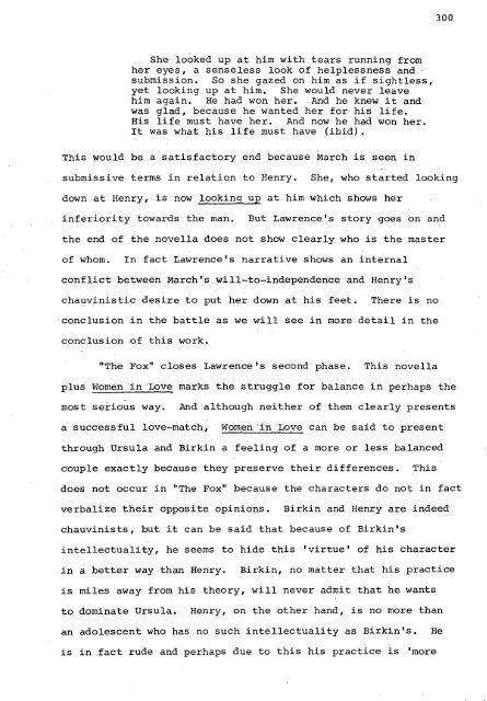 RELATIONS OF DOMINANCE AND EQUALITY IN D. H. LAWRENCE