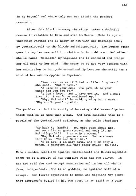 RELATIONS OF DOMINANCE AND EQUALITY IN D. H. LAWRENCE