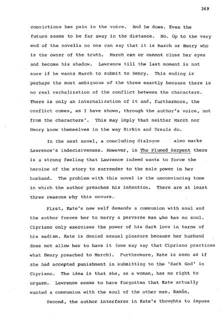 RELATIONS OF DOMINANCE AND EQUALITY IN D. H. LAWRENCE