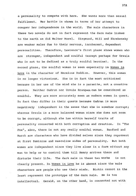 RELATIONS OF DOMINANCE AND EQUALITY IN D. H. LAWRENCE