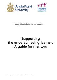 Supporting the underachieving learner - Guide for mentors