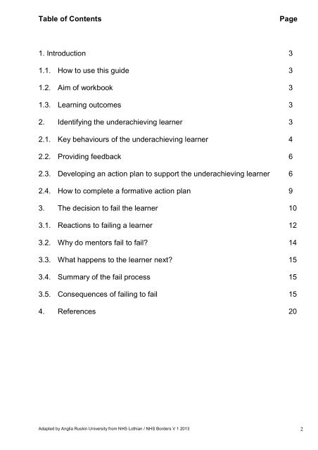 Supporting the underachieving learner - Guide for mentors