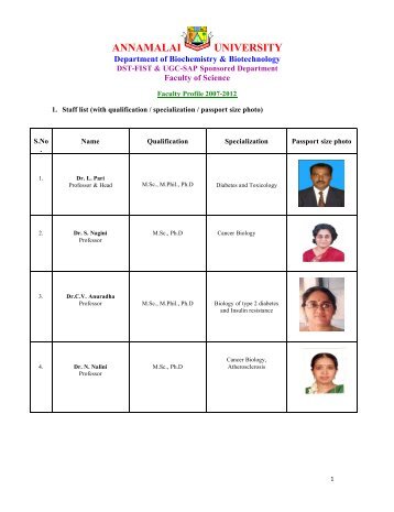 Profile revised (2012) - Annamalai University