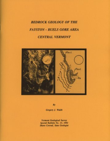 Bedrock geology of the Fayston-Buels Gore area - Vermont Agency ...