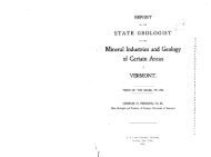 Mineral Industries and Geology of Certain Areas - Vermont Agency ...