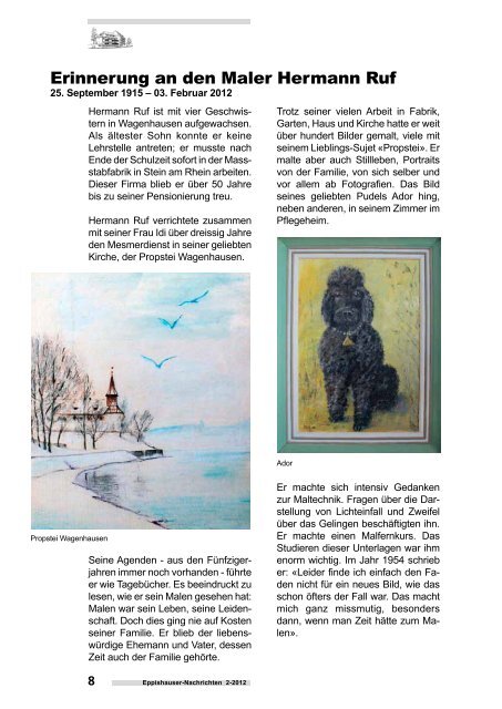 Ausgabe Nr. 2/2012 Oktober 12 - März 13 - Schloss Eppishausen
