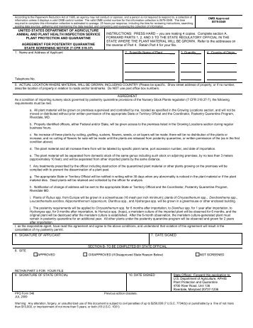 PPQ Form 546 - aphis - US Department of Agriculture