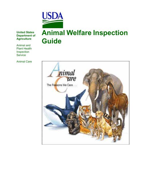 Animal Welfare Inspection Guide - aphis - US Department of ...