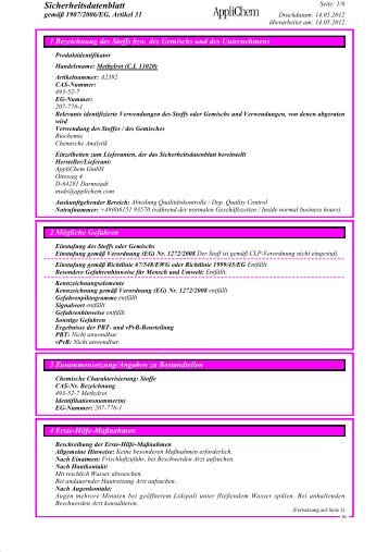 Sicherheitsdatenblatt - AppliChem