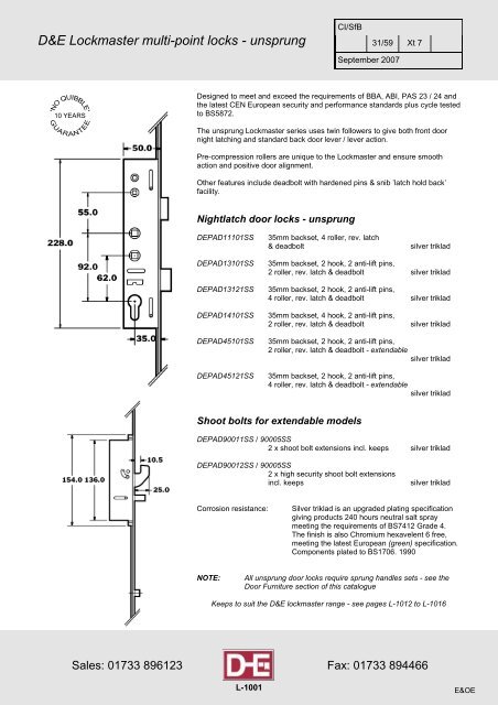 Multi-Point Lock Section - Approved Business