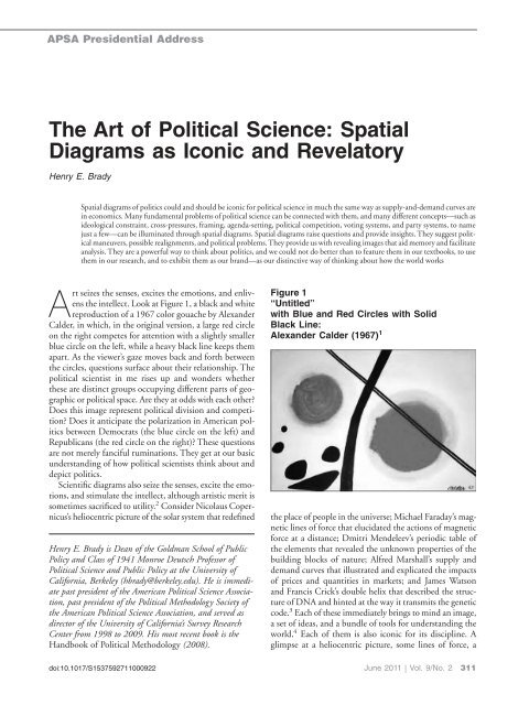 The Art of Political Science: Spatial Diagrams as Iconic and Revelatory