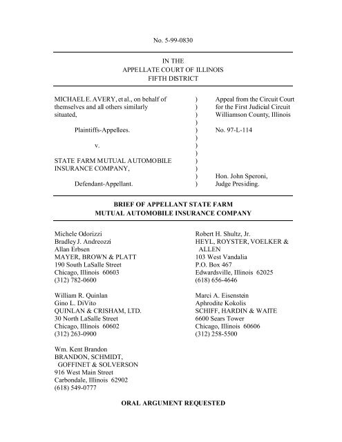 No. 5-99-0830 IN THE APPELLATE COURT OF ... - Appellate.net