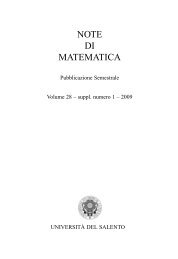 NOTE DI MATEMATICA - Aracne Editrice